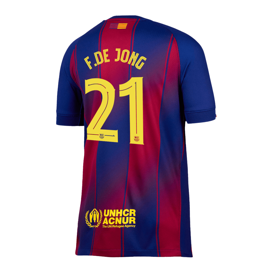 F.DE JONG #21 Barcelona Hjemme UCL Herrer Fan-drakt 2025/26