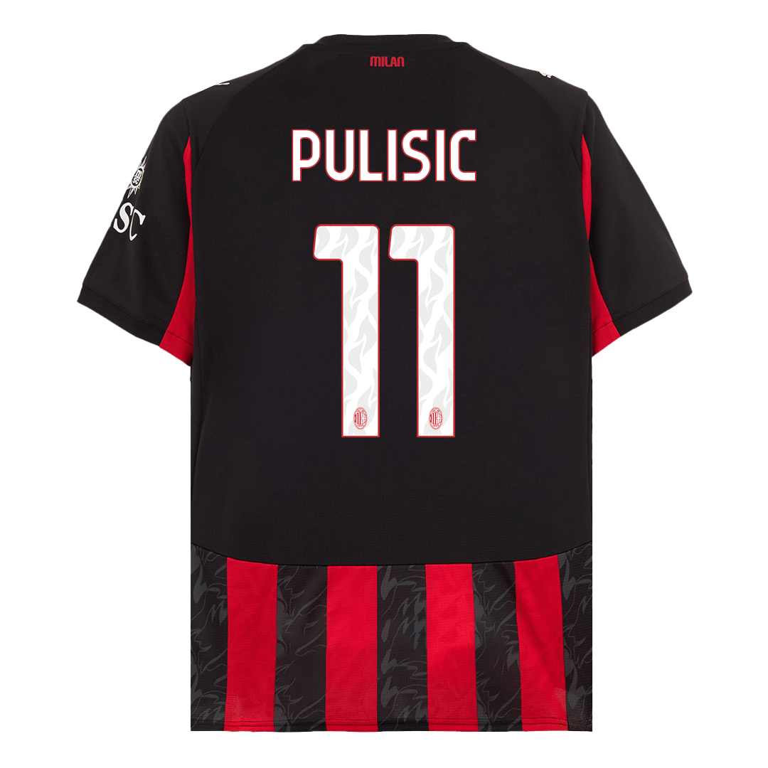 PULISIC #11 AC Milan Hjemme Rød og Svart Herrer Fan-drakt 2025/26