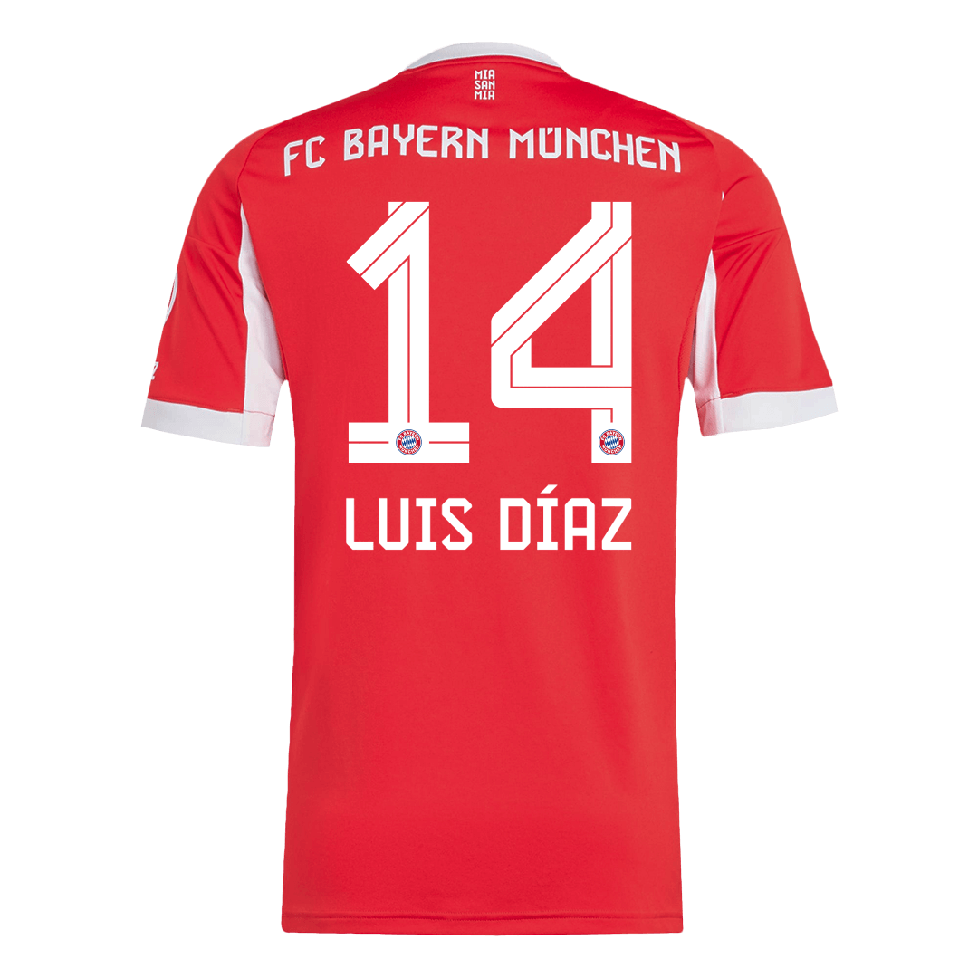 LUIS DÍAZ #14 Bayern Munich Hjemme Herrer Fan-drakt 2025/26