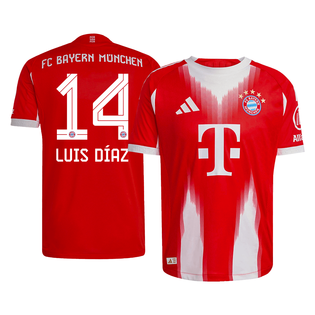 LUIS DÍAZ #14 Bayern Munich Hjemme Herrer Matchdrakt 2025/26