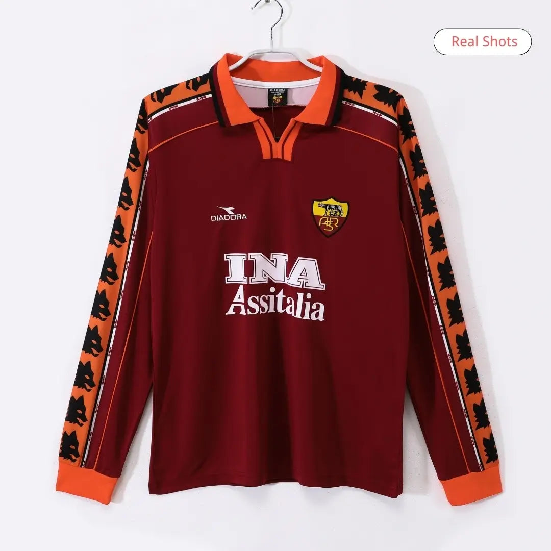 Roma 1998/99 Hjemme Retro drakt Langermet