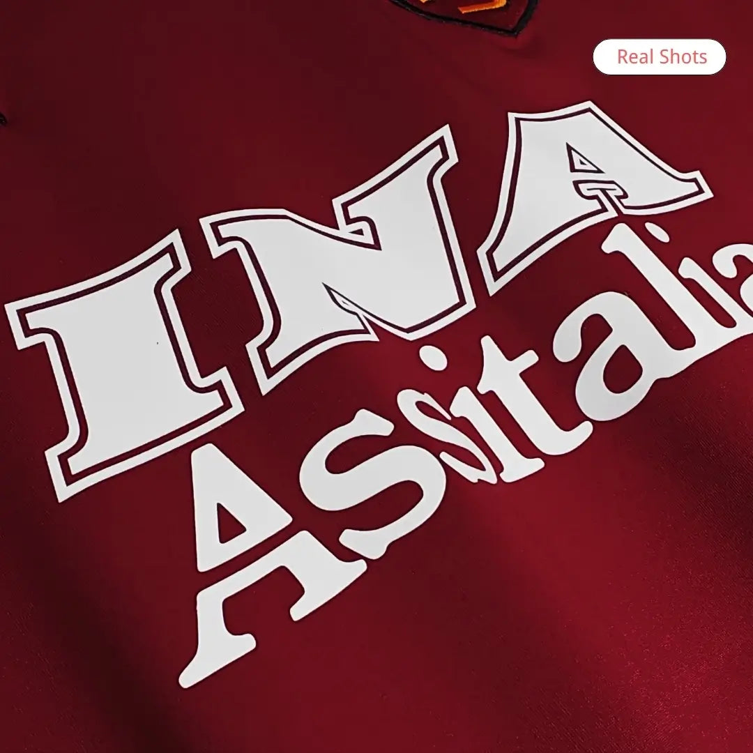 Roma 2000/01 Hjemme Retro drakt Langermet