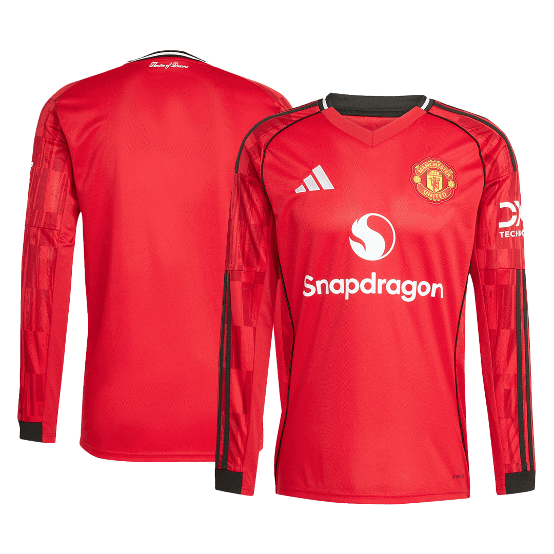 Manchester United Hjemme Herrer Fan-drakt 2025/26 Langermet