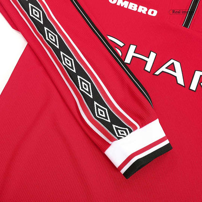 Beckham #7 Manchester United 1998/99 Hjemme Retro drakt Langermet