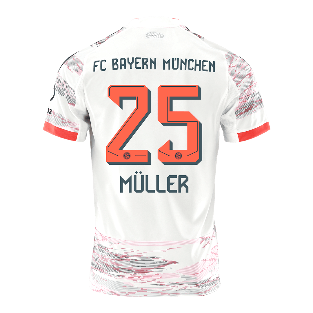 MÜLLER #25 Bayern Munich Borte Hvit Herrer Fan-drakt 2025/26