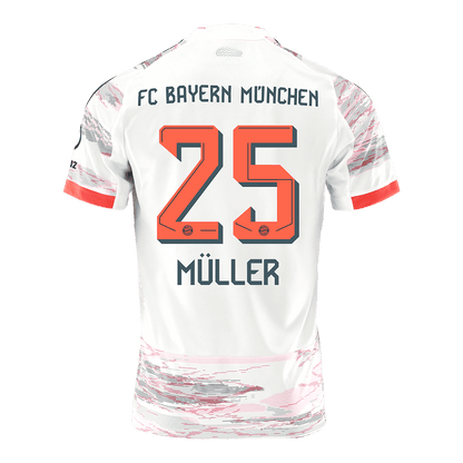 MÜLLER #25 Bayern Munich Borte Hvit Herrer Fan-drakt 2025/26