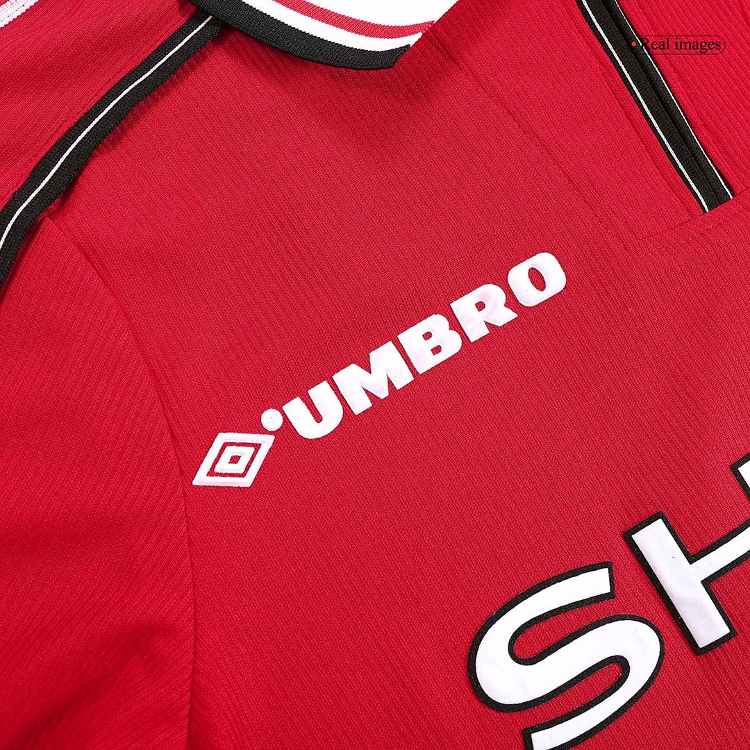 Beckham #7 Manchester United 1998/99 Hjemme Retro drakt Langermet