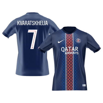 KVARATSKHELIA #7 PSG Hjemme Herrer Fan-drakt 2025/26