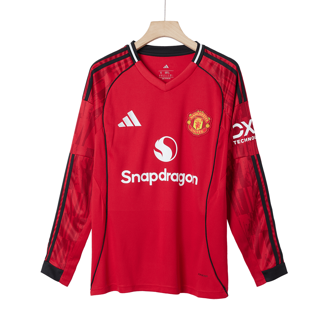 Manchester United Hjemme Herrer Fan-drakt 2025/26 Langermet
