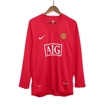 RONALDO #7 Manchester United 2007/08 Hjemme Retro drakt Langermet