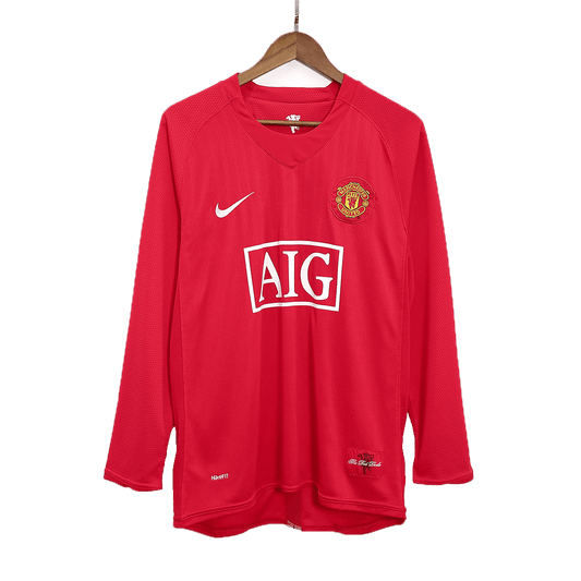 Manchester United 2007/08 Hjemme Retro drakt Langermet