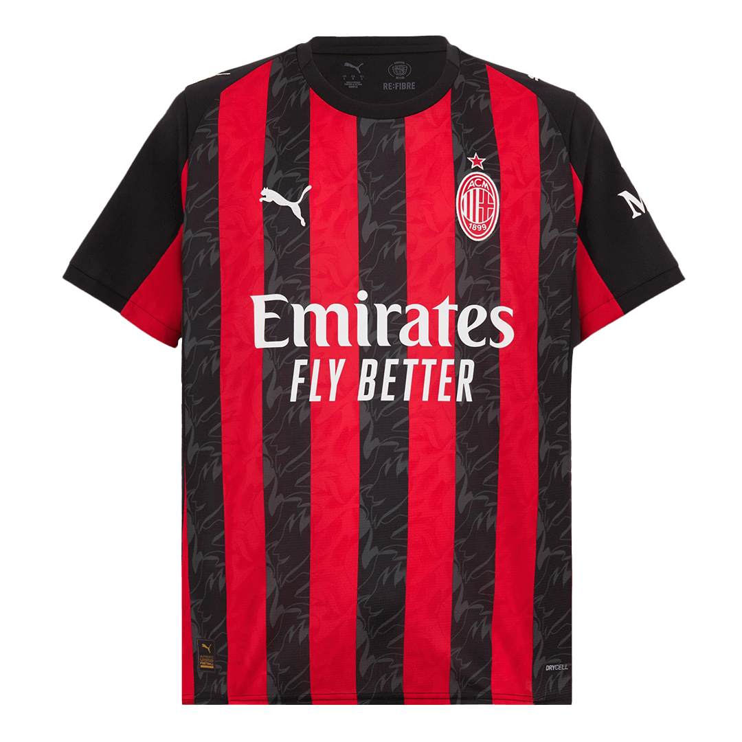 GIMENEZ #7 AC Milan Hjemme Rød og Svart Herrer Fan-drakt 2025/26