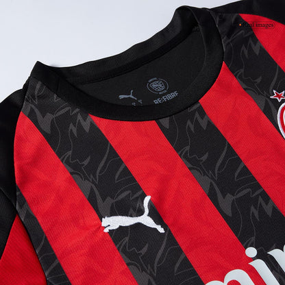 GIMENEZ #7 AC Milan Hjemme Rød og Svart Herrer Fan-drakt 2025/26