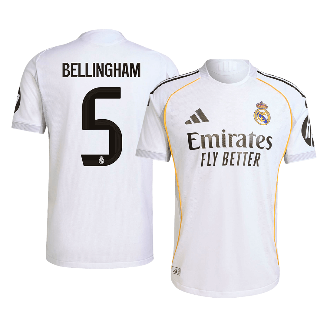 BELLINGHAM #5 Real Madrid Hjemme Hvit Herrer Matchdrakt 2025/26