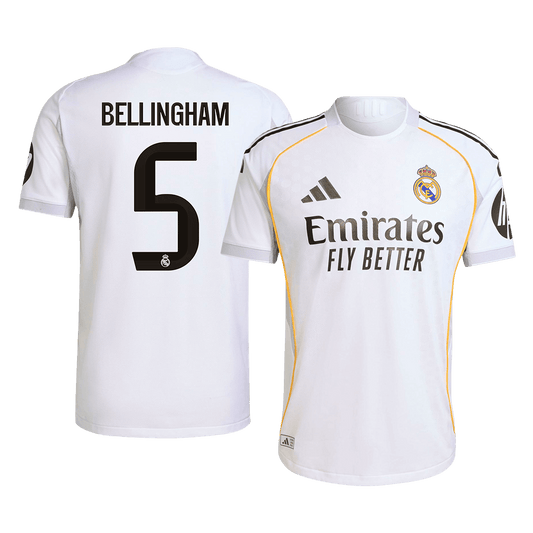 BELLINGHAM #5 Real Madrid Hjemme Hvit Herrer Matchdrakt 2025/26