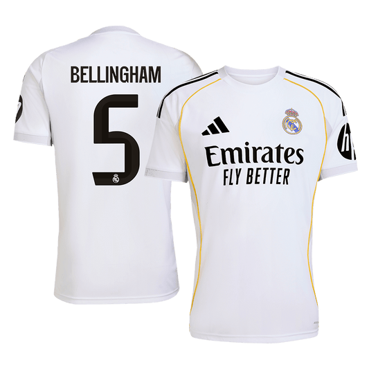 BELLINGHAM #5 Real Madrid Hjemme Hvit Herrer Fan-drakt 2025/26