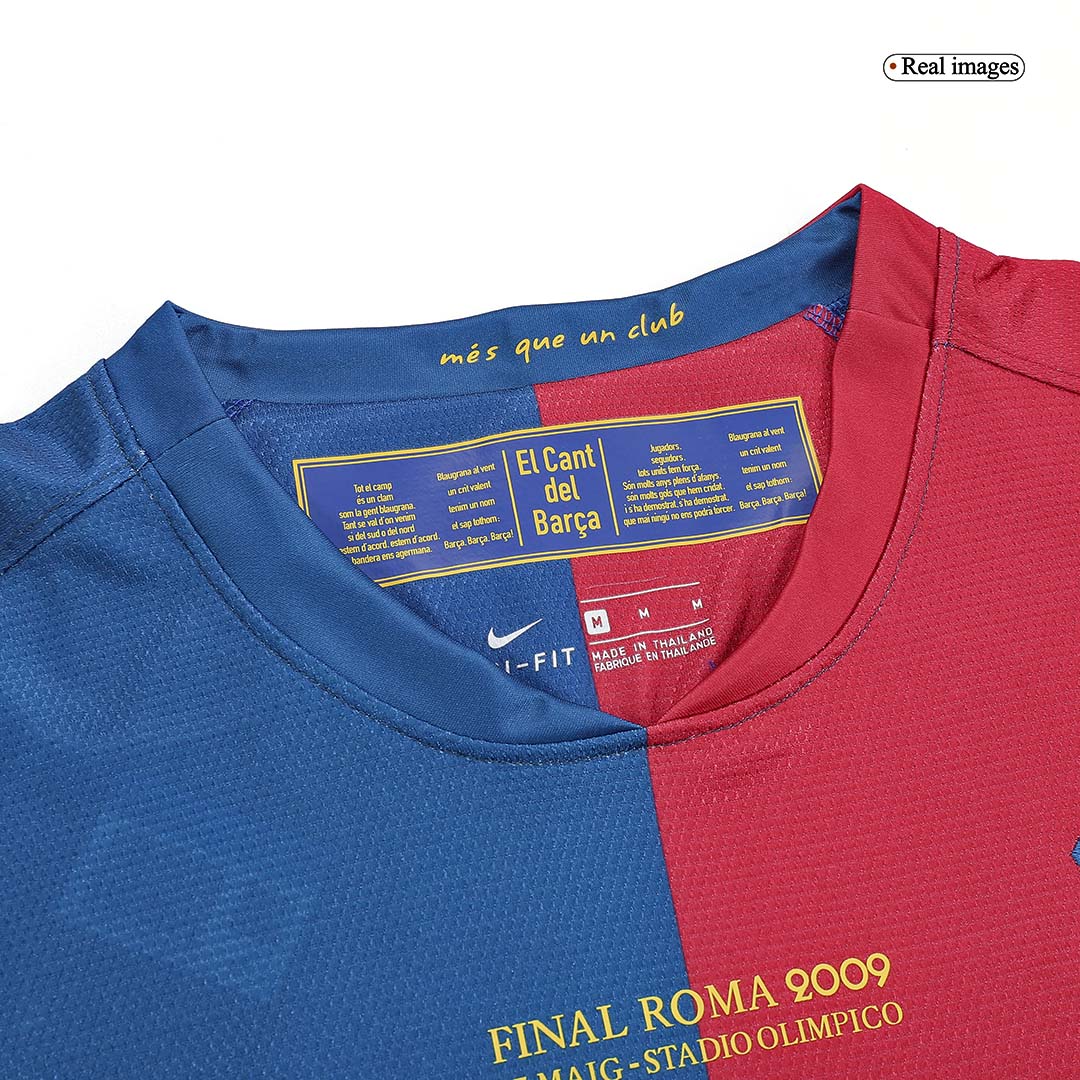 Barcelona 2008/09 Hjemme Retro drakt Langermet – UCL-finale
