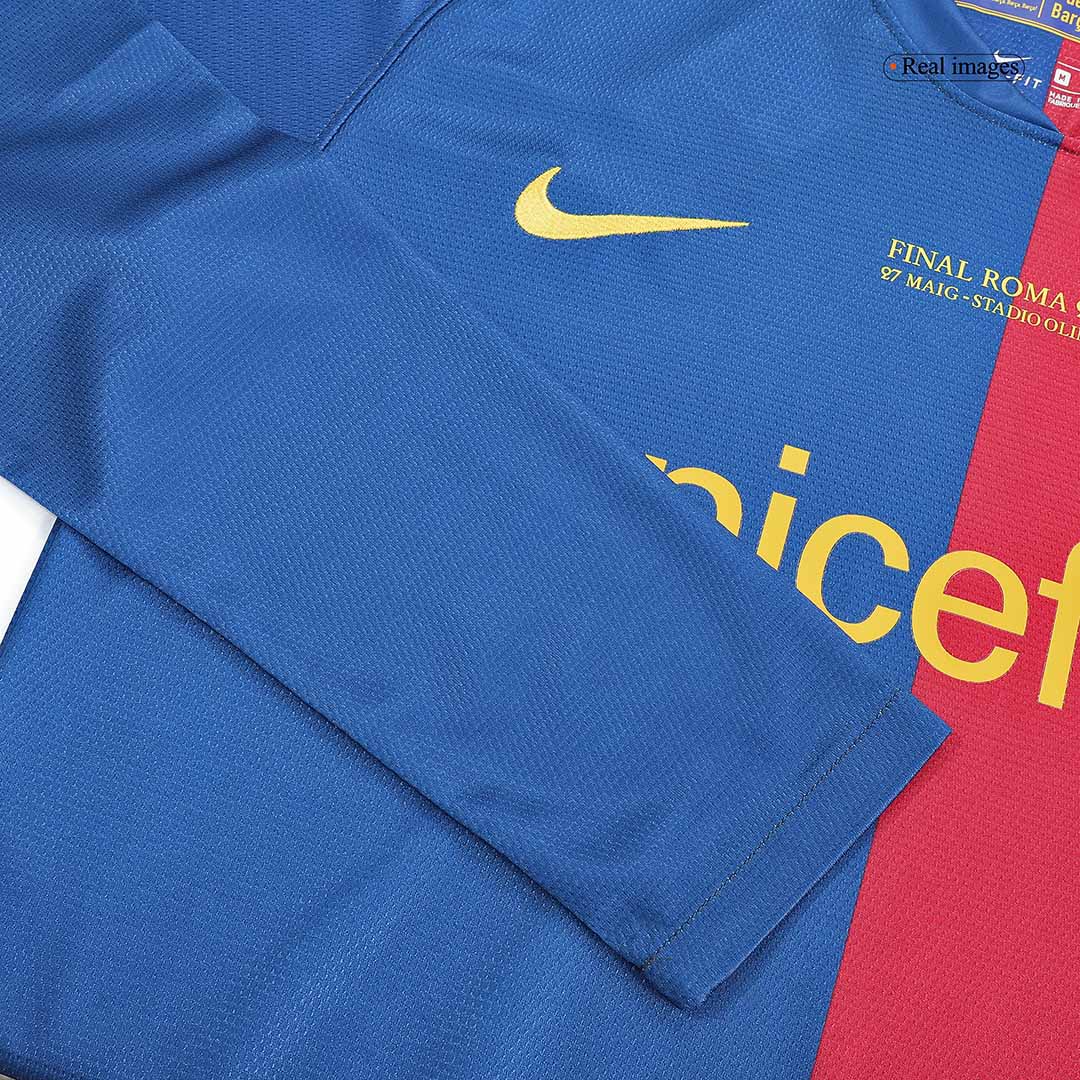 Barcelona 2008/09 Hjemme Retro drakt Langermet – UCL-finale