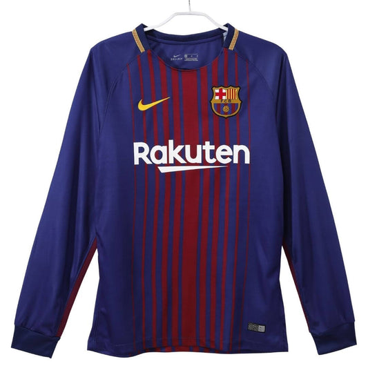 Barcelona 2017/18 Hjemme Retro drakt Langermet