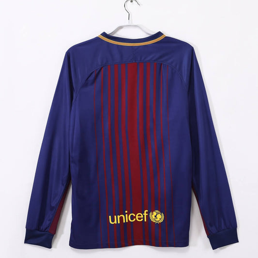 Barcelona 2017/18 Hjemme Retro drakt Langermet