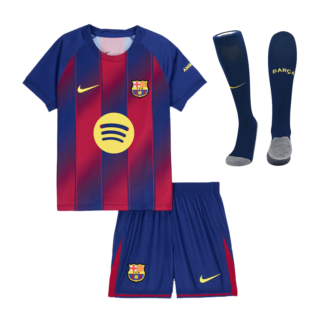 Barcelona Hjemme Barn Draktsett 2025/26 – Trøye + Shorts + Strømper