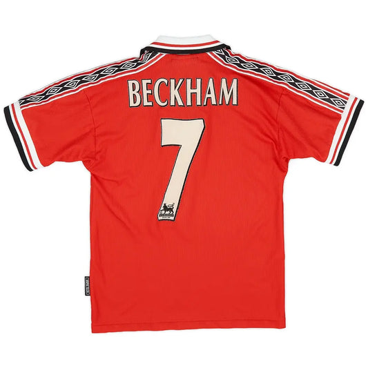 Beckham #7 Manchester United 1998/99 Hjemme Retro drakt