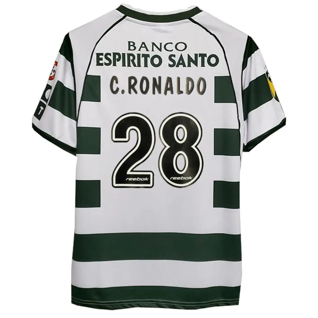 C.RONALDO #28 Sporting CP 2001/03 Hjemme Retro drakt