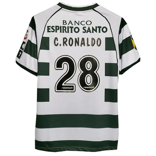 C.RONALDO #28 Sporting CP 2001/03 Hjemme Retro drakt