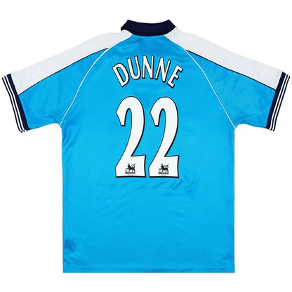 DUNNE #22 Manchester City 1999/01 Hjemme Retro drakt