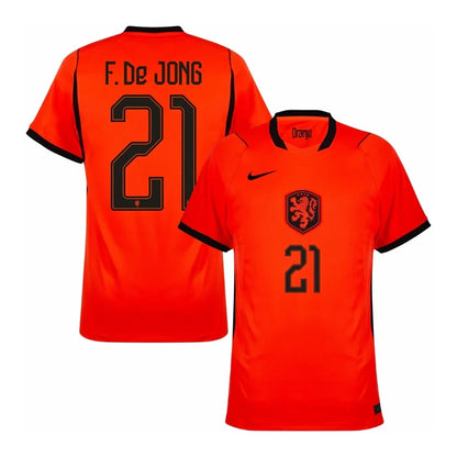 Nederland Hjemme Herrer Fan-drakt F.De JONG #21 – VM 2026