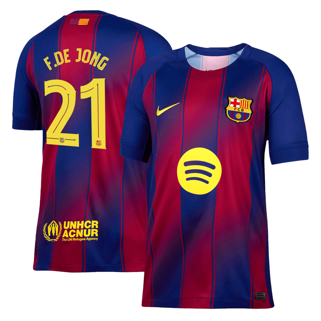 F.DE JONG #21 Barcelona Hjemme UCL Herrer Fan-drakt 2025/26