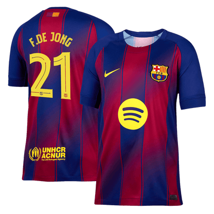 F.DE JONG #21 Barcelona Hjemme UCL Herrer Fan-drakt 2025/26