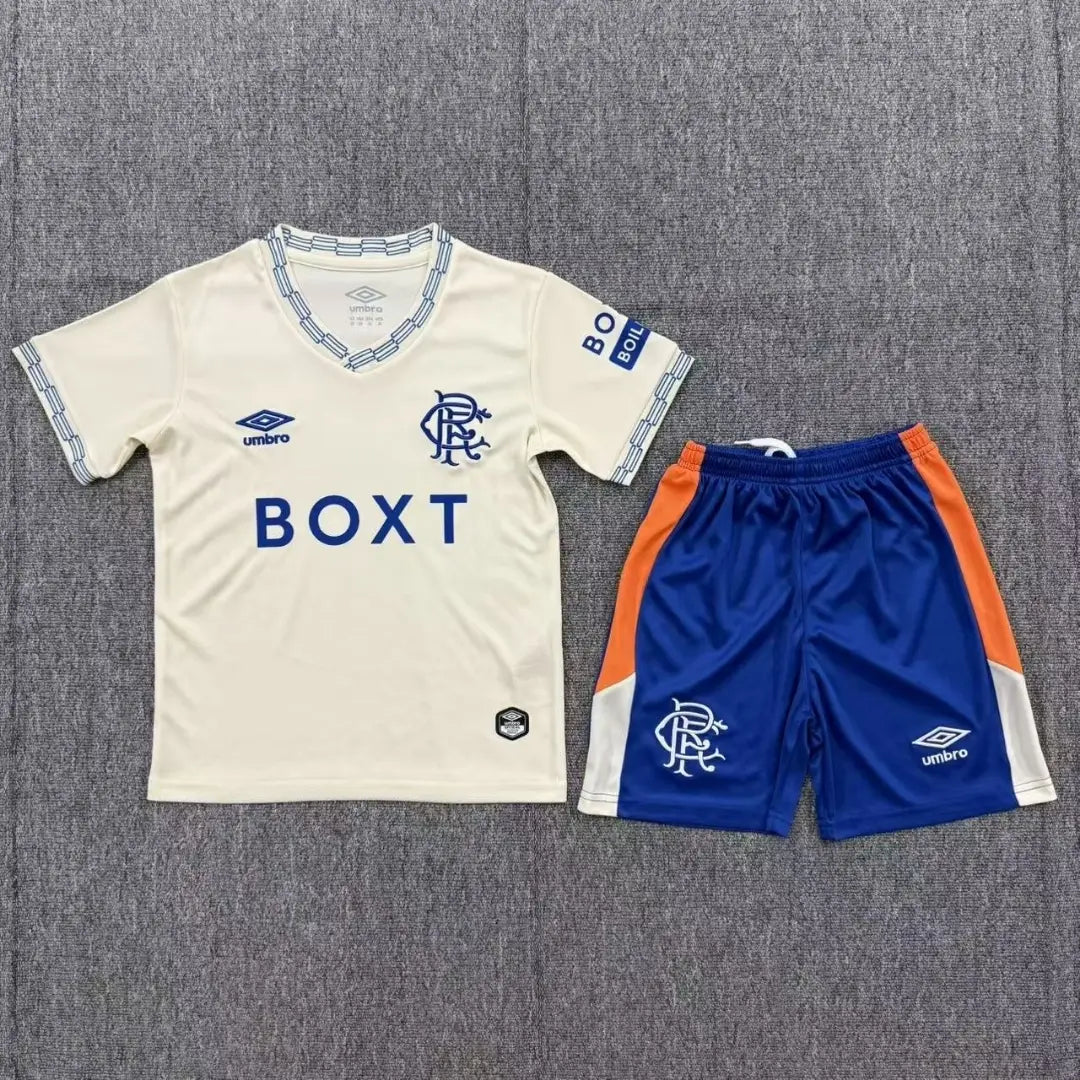 Glasgow Rangers Borte Barn Drakt + Shorts 2026/27