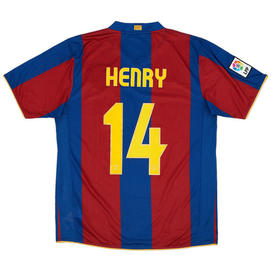 Henry #14 Barcelona 2007/08 Hjemme Retro drakt