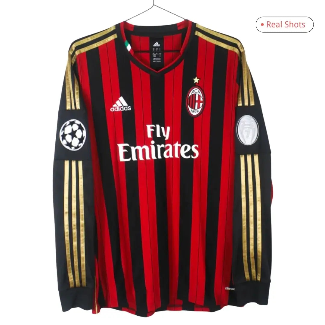 KAKA' #22 AC Milan 2013/14 Hjemme Retro drakt Langermet – UCL