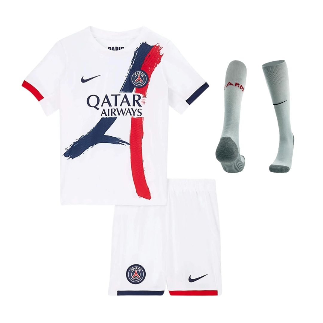 PSG Borte Barn Draktsett 2025/26 – Trøye + Shorts + Strømper