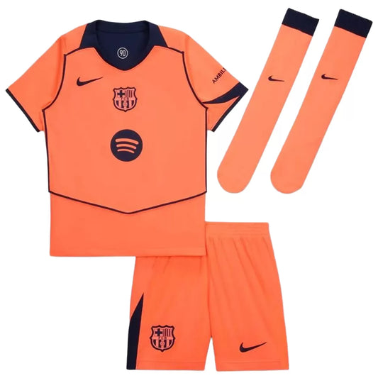 Barcelona Tredje Barn Draktsett 2025/26 – Trøye + Shorts + Strømper