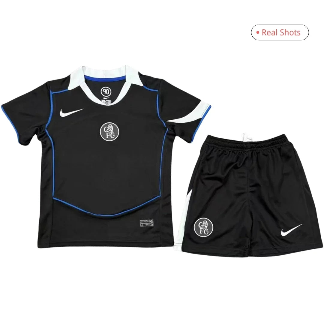 Chelsea Tredje Barn Draktsett 2025/26 – Trøye + Shorts + Strømper