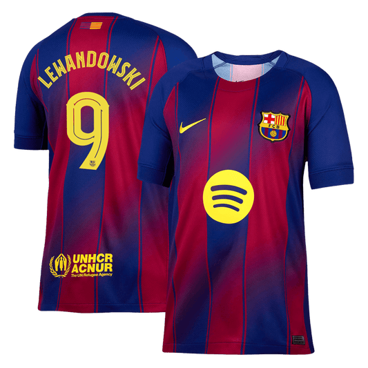 LEWANDOWSKI #9 Barcelona Hjemme UCL Herrer Fan-drakt 2025/26