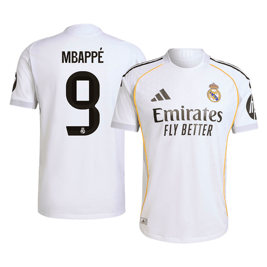 MBAPPÉ #9 Real Madrid Hjemme Hvit Herrer Matchdrakt 2025/26
