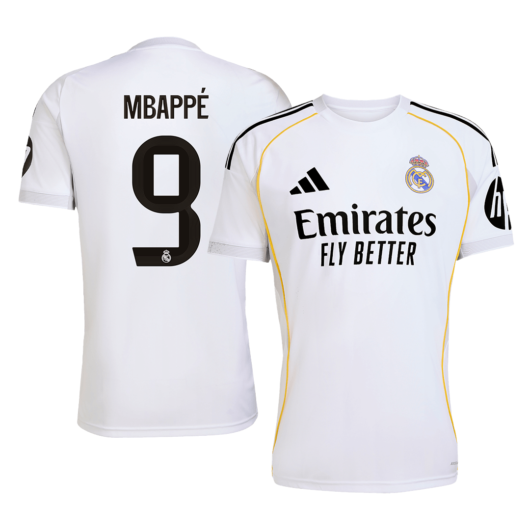 MBAPPÉ #9 Real Madrid Hjemme Hvit Herrer Fan-drakt 2025/26