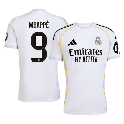 MBAPPÉ #9 Real Madrid Hjemme Hvit Herrer Fan-drakt 2025/26