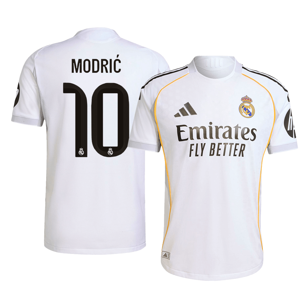 Real Madrid Hjemme MODRIĆ #10 Hvit Herrer Matchdrakt 2025/26