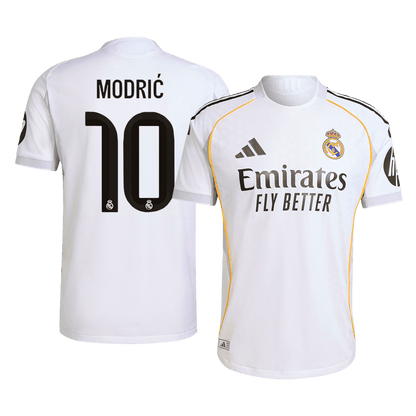 Real Madrid Hjemme MODRIĆ #10 Hvit Herrer Matchdrakt 2025/26