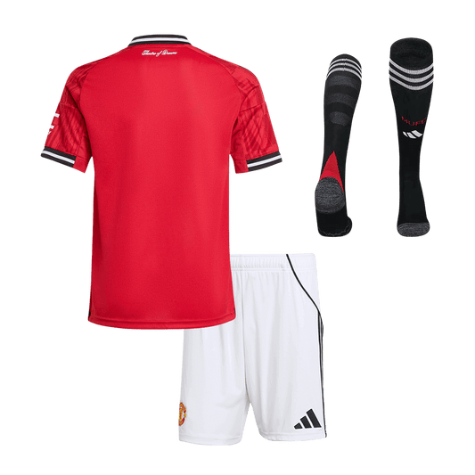 Manchester United Hjemme Barn Draktsett 2025/26 – Trøye + Shorts + Strømper