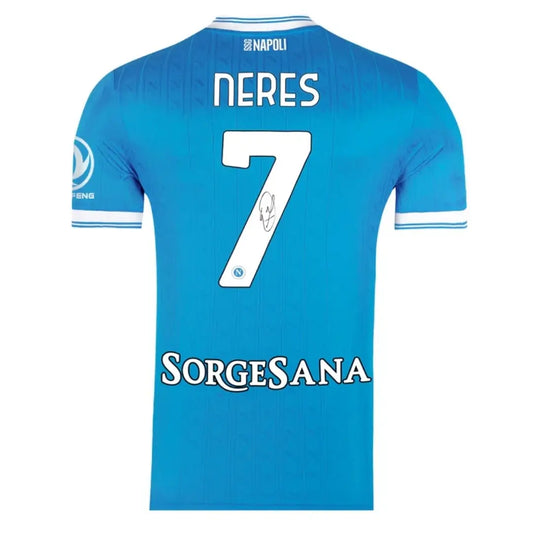 26 Signed by Neres #7 Napoli Hjemme H Herrer Fan-drakt 2025/26