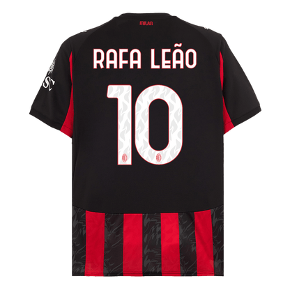 RAFA LEÃO #10 AC Milan Hjemme Rød og Svart Herrer Fan-drakt 2025/26