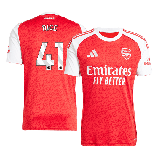 RICE #41 Arsenal Hjemme Rød Herrer Fan-drakt 2025/26