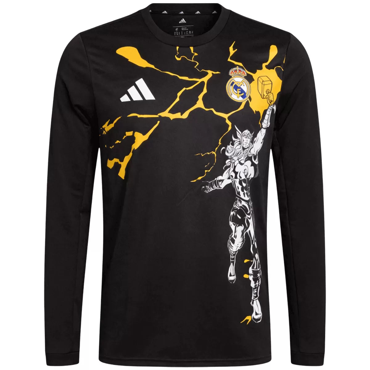 Real Madrid Marvel Warm Up Svart Herrer Oppvarmingsdrakt 2025/26 Langermet