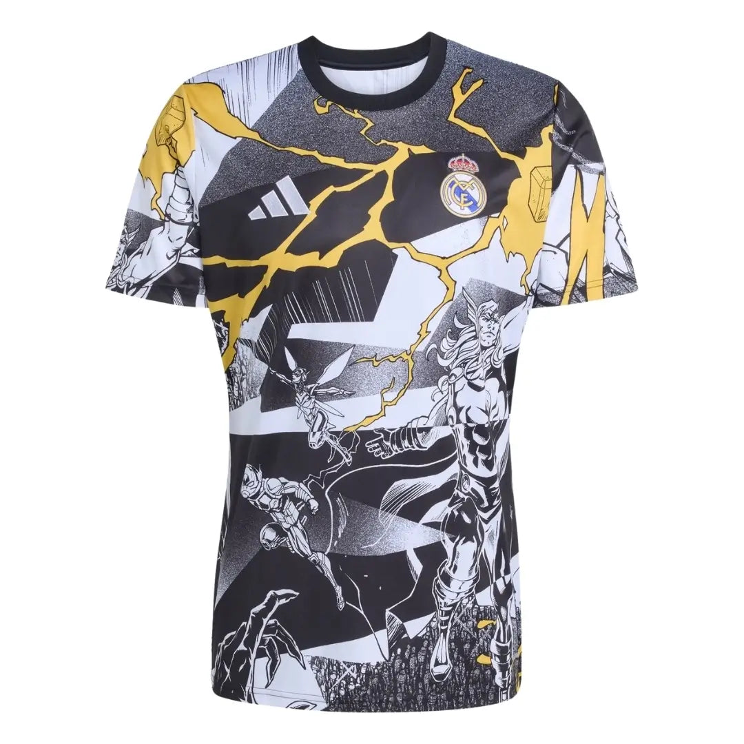 Real Madrid Marvel Warm Up Hvit/Svart Herrer Oppvarmingsdrakt 2025/26